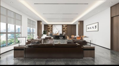 现代经理室办公室3D模型下载